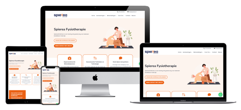 Website van Spierea Fysiotherapie