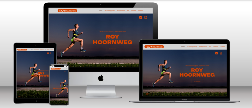 Website van Roy Hoornweg op laptop, tablet en telefoon
